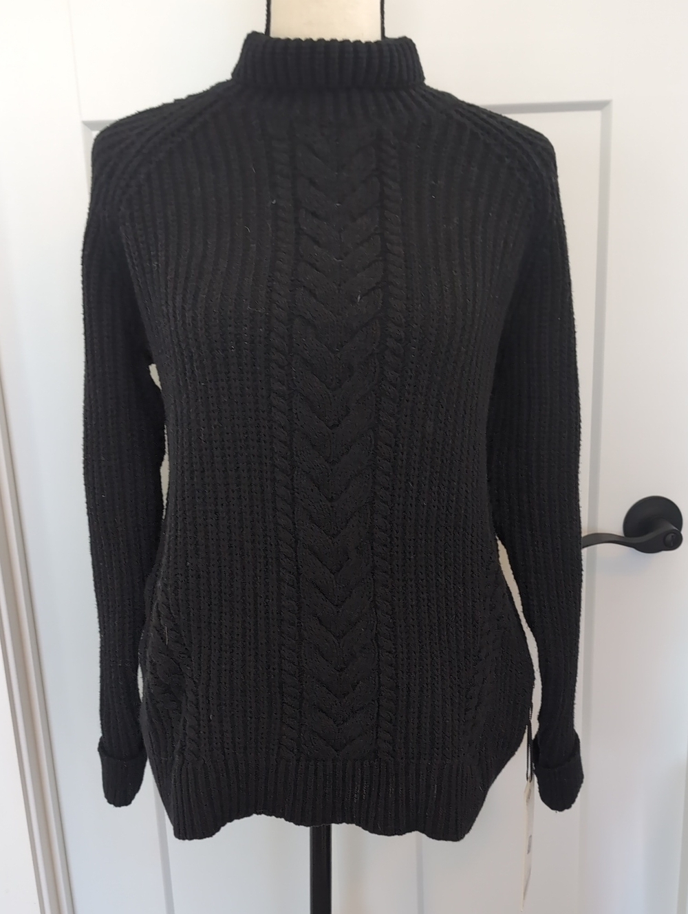 lululemon Black Cable-Knit Turtleneck Sweater
